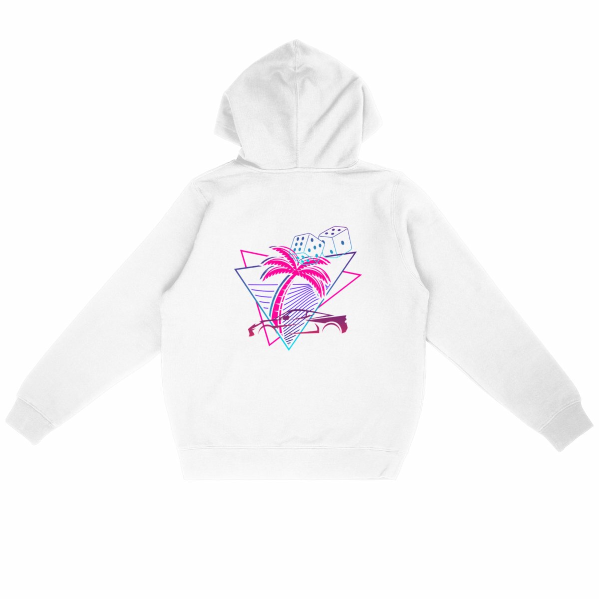 Sweat à capuche Léger Unisexe PALM DRIFT - dos_blanc