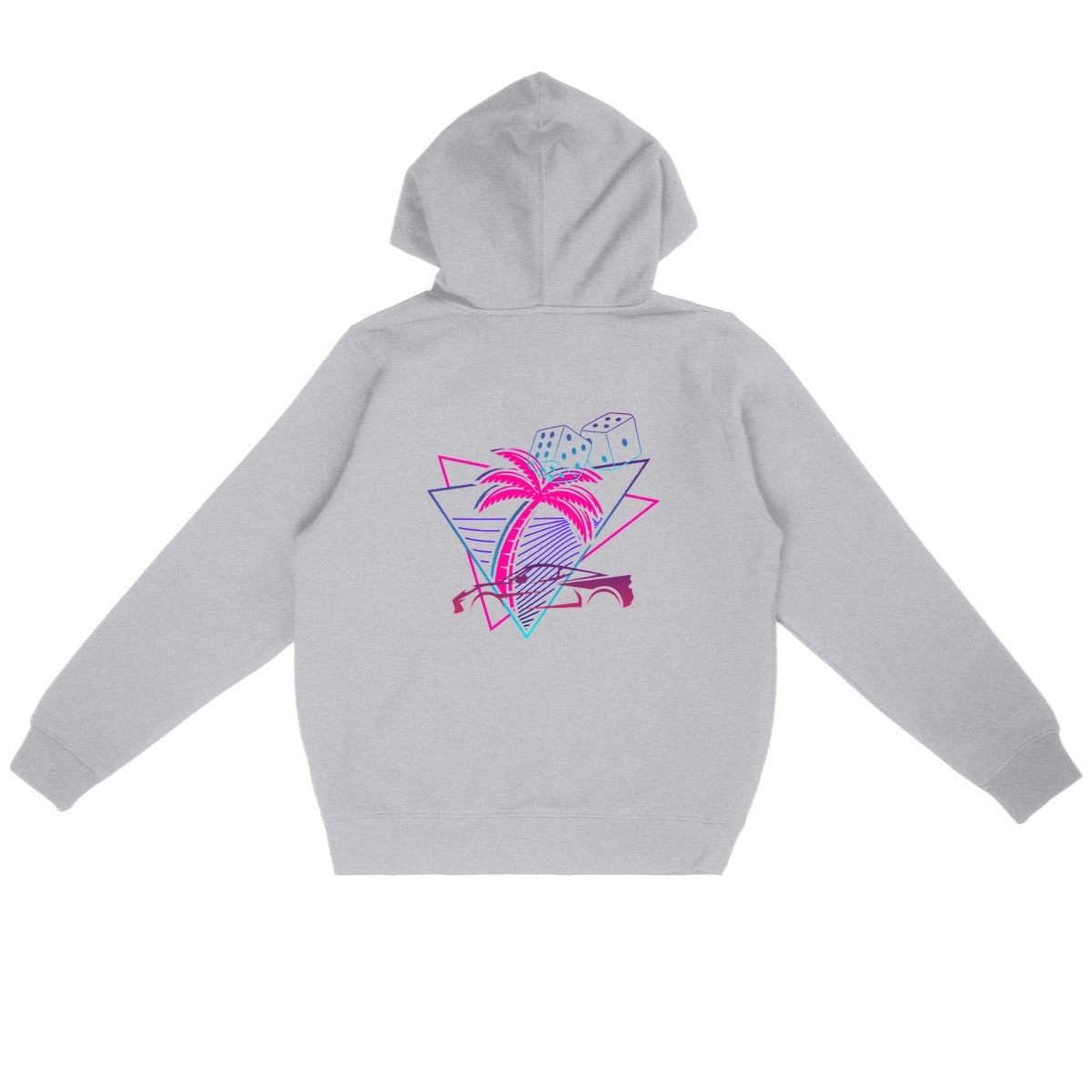 Sweat à capuche Léger Unisexe PALM DRIFT - dos_gris