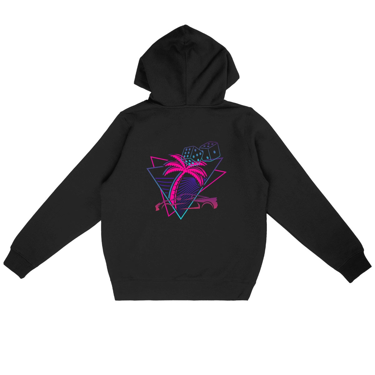 Sweat à capuche Léger Unisexe PALM DRIFT - dos_noir